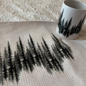 Black Tree Kitchen Hand Towel and Mug Black Tree Kitchen Hand Towel and Mug